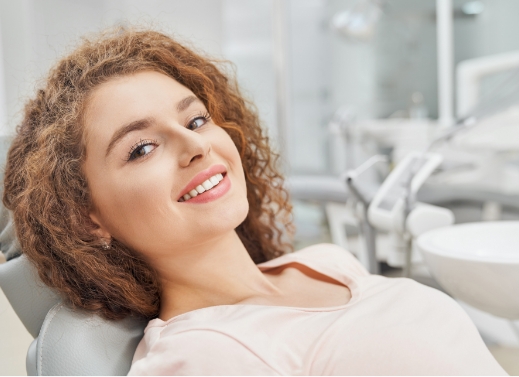 Female patient waiting for teeth examination